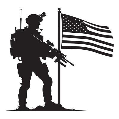 Sikduer standing next to the United States of America flag